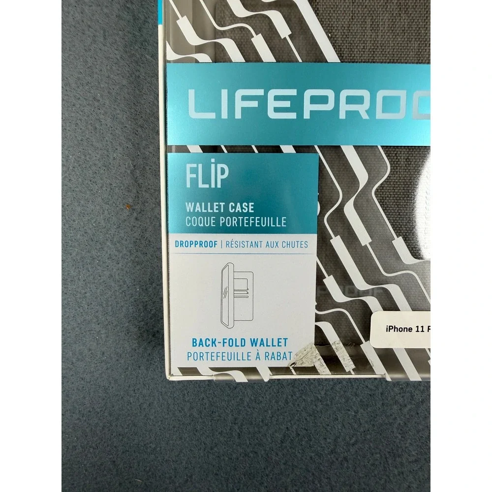 LifeProof Flip Wallet Case iPhone 11 Pro Max‎ Grey Fabric Dropproof Stand